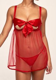 Red Bow Babydoll Lingerie