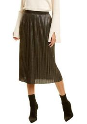 💕ST. JOHN💕 Pleated Foil Skirt Elasticized Waist ~ Black & Gold XL NWOT