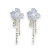 Elegant Flower Long Tassel Dangle Drop Earrings for Women