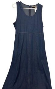 Woolrich  Denim Jumper Sleeveless Blue Maxi Dress Size Medium nwt