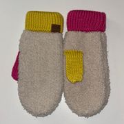 C.C Beanie color block sherpa knit mittens