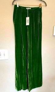 NWT reformation green velvet wide leg pants size 2