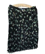 Simply Vera Forest Green Flower Detail Accordion pleats mini Skirt size XS