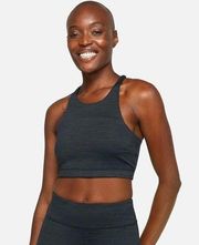 Outdoor Voices Heather Black TechSweat Racerback Athletic Yoga Crop Top Size M