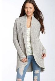 💕KENSIE💕 Marled Knit Shawl Collar Textured Cardigan Marled Gray Small S