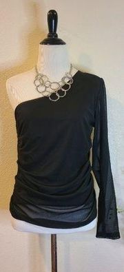 Stella Luce Black Asymmetrical Top Size Large