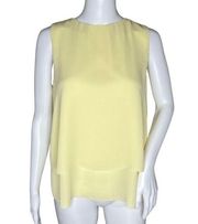 MNG Mango Shirt Womens 6 Yellow Layer Blouse Chiffon Casual Office Spring Easter