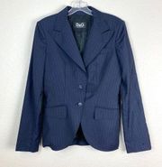 D&G DOLCE & GABBANA Navy Blue Trendy Boyfriend Pin Striped Blazer Jacket XXL/46