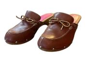 Isaac Mizrahi Leather Slip On Mule Clogs Size 10