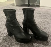 patent black boots