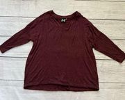 H by Bordeaux burgundy medium NWT 3/4 sleeve shirt