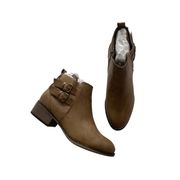 Pierre Dumas Women’s Dylan Taupe Double Buckle Ankle Booties Size 11