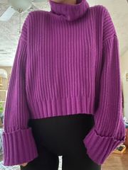 Purple Turtleneck Sweater Size M