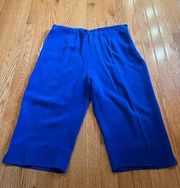 AUGUST SILK NWT Royal Blue Capri Pants size XLarge 100% silk