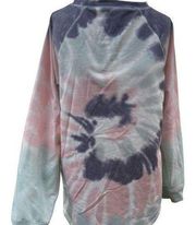 Pastel Tie Dye Sweatshirt - Pink/Purple/Teal/White Size Medium Oversized Fit