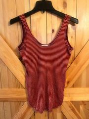 Philosophy Republic Clothing Top Size XS Black And Orange Striped Shirt Tank Top