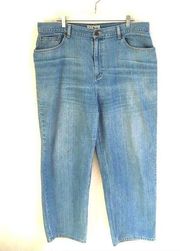 L.L. Bean wide straight leg denim light wash jeans 20R