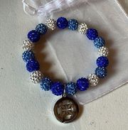 Rustic cuff blue sparkle bracelet