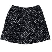 Black White Floral Print A-Line Knee Length Skirt Women’s 18