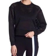 NWT Rowley Fitness Black Perforated Mesh Pullover