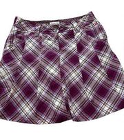 Esprit pleated purple plaid skirt size 6