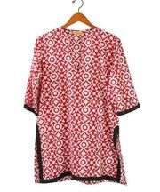 Roberta Roller Rabbit Roberta Freymann Red White Geo Print Tunic Top S