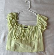 ZARA Linen Blend Crop Top