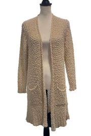 Massimo Dutti cream knit duster cardigan sweater small.