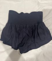 blue flowy shorts