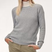 Wilfred Free Aritzia 100% Merino Wool Gray Knitted Crew Neck Sweater Size XS