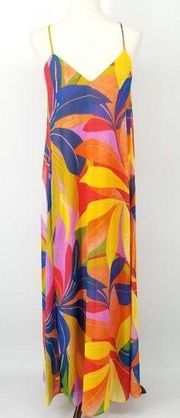 Nicole Miller Womens Abstract Print Chiffon Maxi Dress Multicolor Sz S