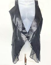 Anthropologie RYU one button satin vest lapel NEW