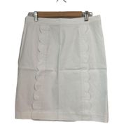 J.McLaughlin Winnie Scallop White Skirt, New with Tags