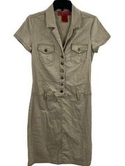 Hot Kiss Khaki Y2K Shirt Dress Size Medium