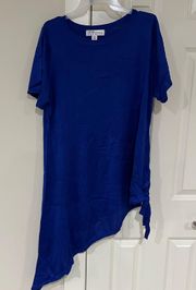 Women’s Size XL  Blue Asymmetrical Dress with Tie Side