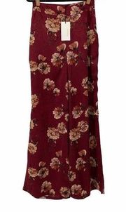 Cotton Candy LA Burgundy Floral Wide Leg Pants