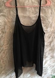 Black Sheer Crop Tank! Longer sides