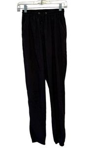 FancyQube Black Polyester Jogger Drawstring Pants