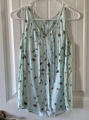 Turquoise Butterfly Floral Sleeveless Top
