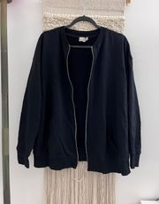 Black Cotton Bomber Jacket