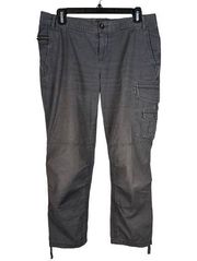 Eddie Bauer Womens Cropped Cargo Hiking Pants 6 Gray Cotton Ripstop