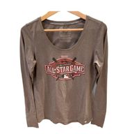 Retro MLB All Star Game Cincinnati Long Sleeve TShirt Gray Red S