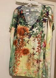 Miss look xxl floral tee shirt short sleeves NWOT