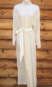 NWOT Frette Cream Silk Long Robe