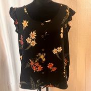 Maurice's  size 1 black floral blouse