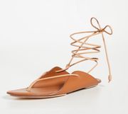 Saddle Brown Leather Aidy Lace up Sandals