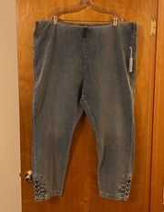 Soft Surroundings The Ultimate Braided Knot Ankle Jeans Plus Pull On Size 3X 24W