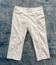 Cache White Denim Capri Size 8