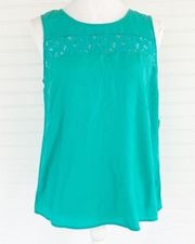 Sleeveless blouse lace front Size Medium NEW