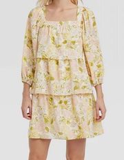 Floral Dress Tiered 3/4 Sleeves